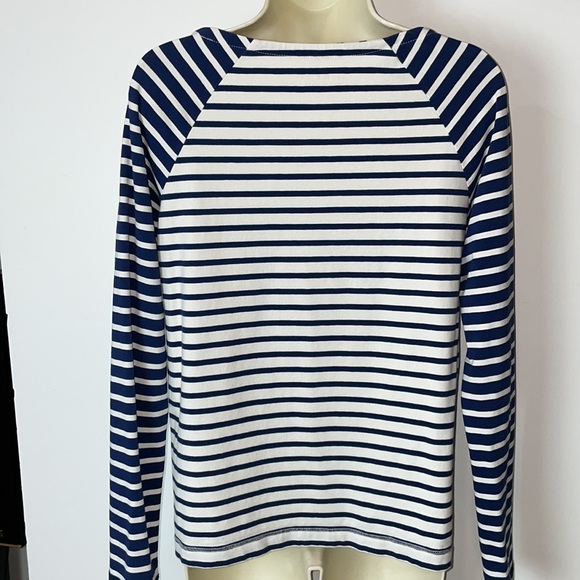 Vineyard Vines Navy/White Striped Long Slv Top EC - Picture 3 of 4